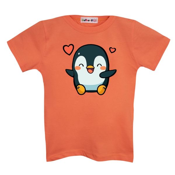 تی شرت آستین کوتاه دخترانه مدل پنگوئن کد 22