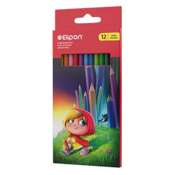 مداد رنگی 12 رنگ الیپون کد 8121271