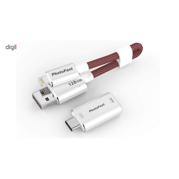 فلش مموری فوتوفست مدل Gen3 با ظرفیت 128 گیگابایت به همراه مبدل USB به USB-C