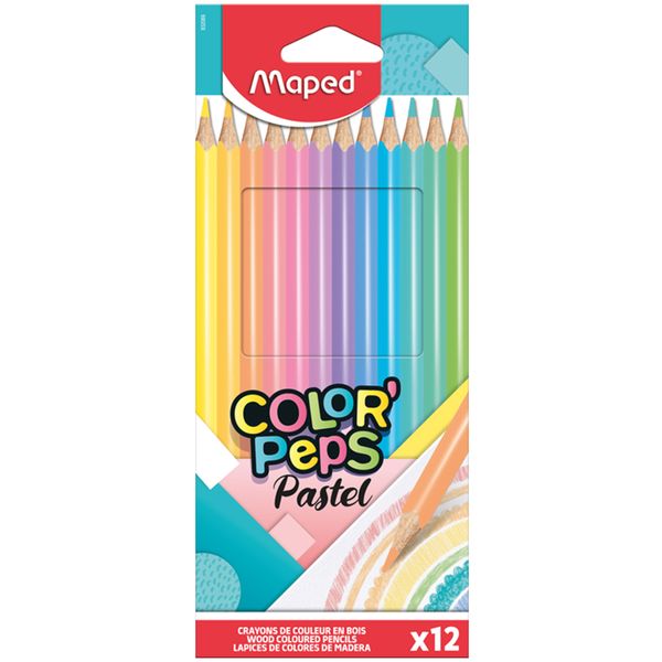 مداد رنگی 12 رنگ مپد مدل پاستیلی  