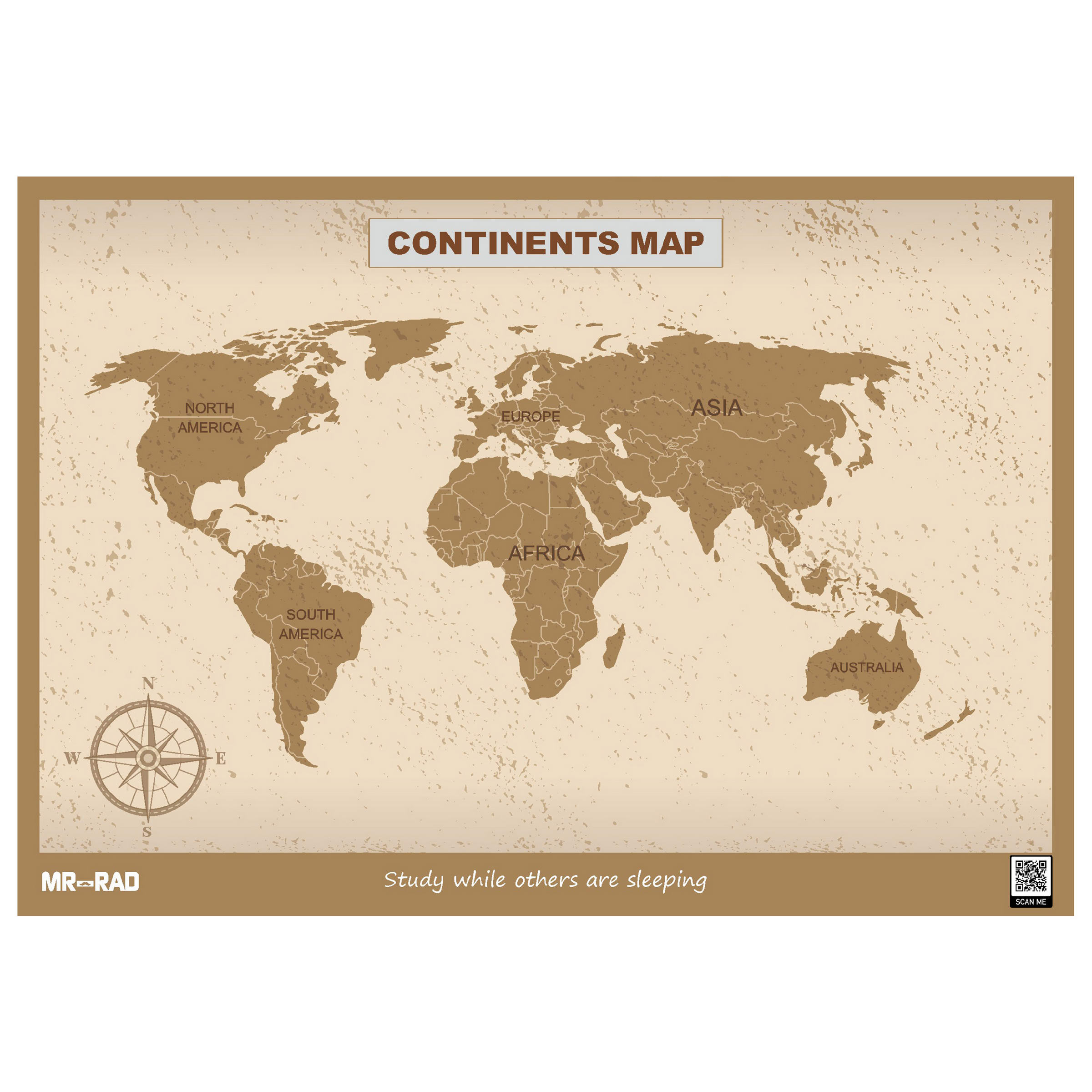 پوستر آموزشی مستر راد طرح قاره ها مدل map10070