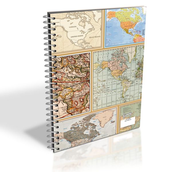  دفتر مشق 100 برگ مستر راد مدل نقشه جهان طرح world map کد fiory 2415