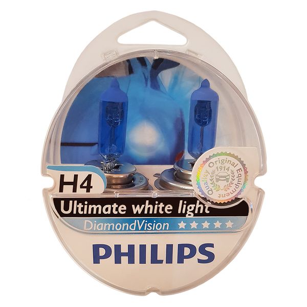 لامپ خودرو هالوژن H4 فیلیپس مدل L-1009 دایموند ویژن بسته 2 عددی