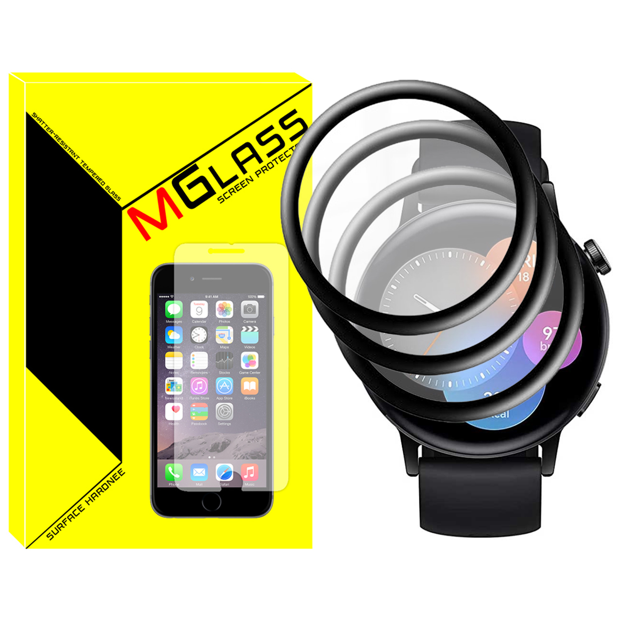 محافظ صفحه نمایش نانو ام‌گلس مدل Pmma-MG مناسب برای ساعت هوشمند هوآوی Watch GT3 42mm بسته سه عددی