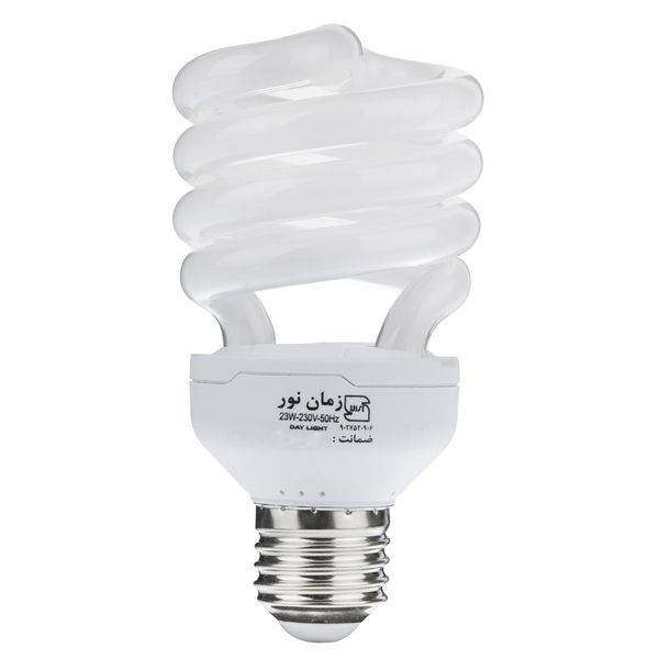 لامپ کم مصرف 23 وات زمان نور مدل Spiral پایه E27