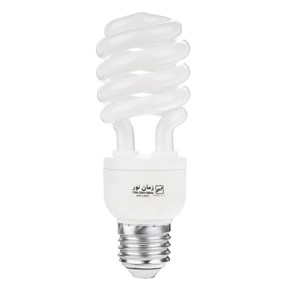 لامپ کم مصرف 15 وات زمان نور مدل Spiral پایه E27
