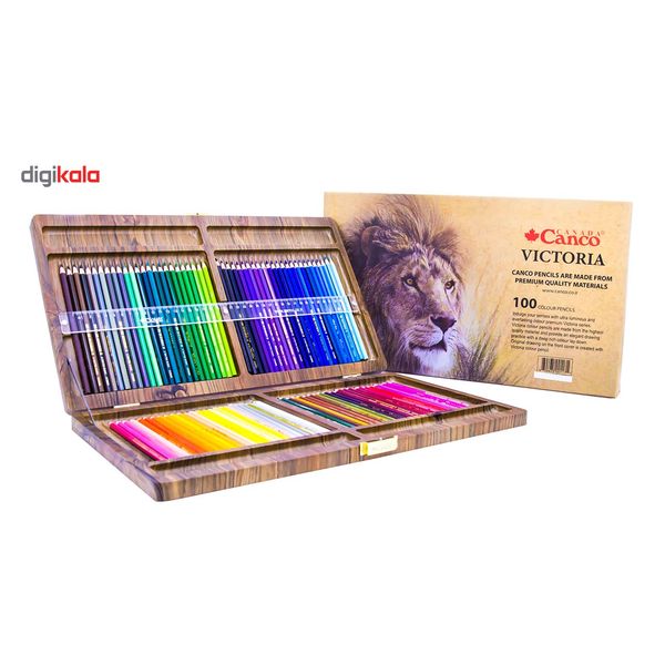 مداد رنگی 100 رنگ جعبه چوبی کنکو مدل ویکتوریا