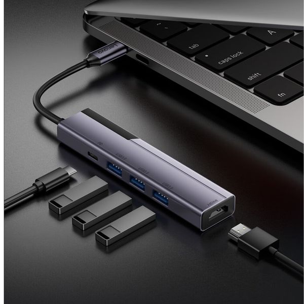 هاب 5 پورت USB-C لنوو مدل Aurora A5H