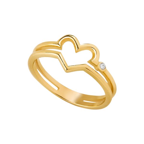 انگشتر طلا 18 عیار زنانه کاکامی مدل دو ردیف قلب کد 309
