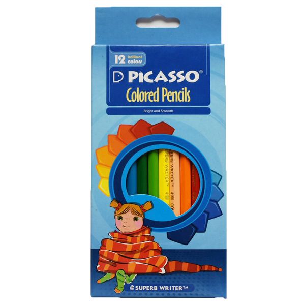 مداد رنگی 12 رنگ پیکاسو مدل مقوایی