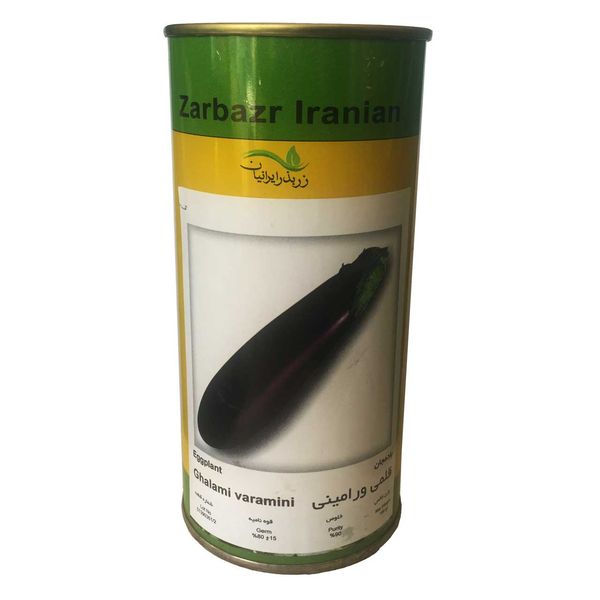 بذر بادمجان قلمی ورامینی زر بذر ایرانیان قوطی 100 گرمی مدل GH100g-40