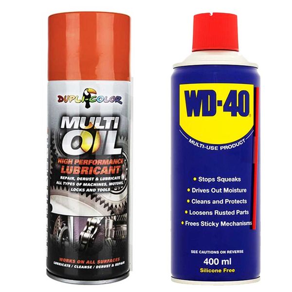 مجموعه 2 عددی اسپری روان کننده و زنگ بر دوپلی کالر مدل Multi oil - WD- 40-Gummy 