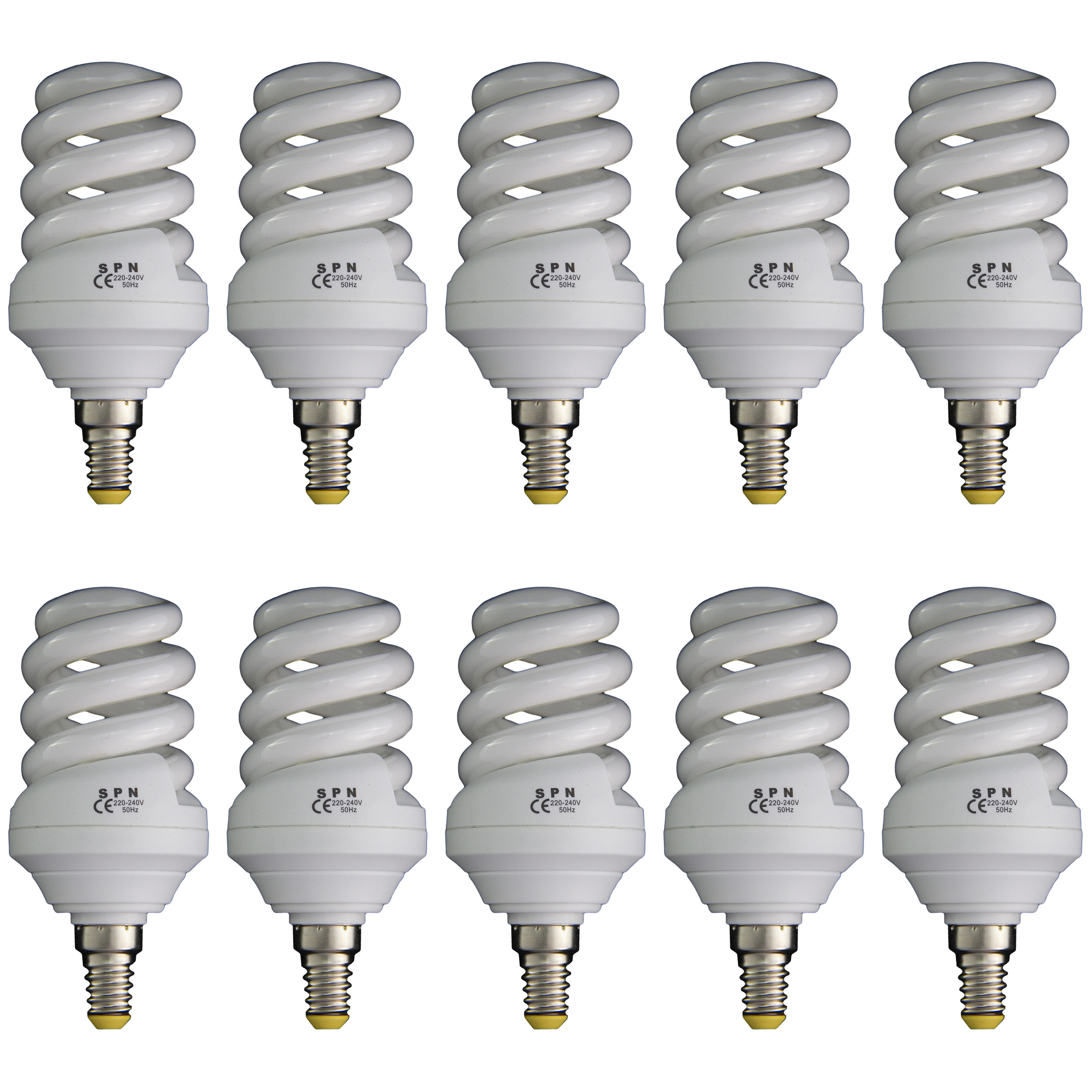 لامپ کم مصرف 12 وات اس پی ان مدل T3 پایه E14 بسته 10 عددی 