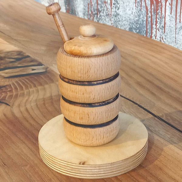 ظرف عسل خوری گوراب چوب مدل چوبی کد AL4001