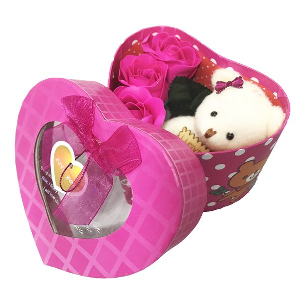جعبه گل معطر به همراه عروسک ایرسا مدل Love-4