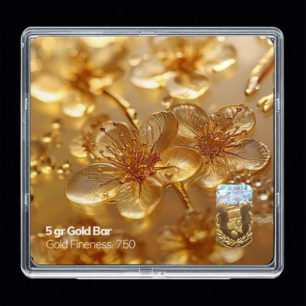 شمش طلا 18 عیار مدوپد مدل گل طلا کد SG11759