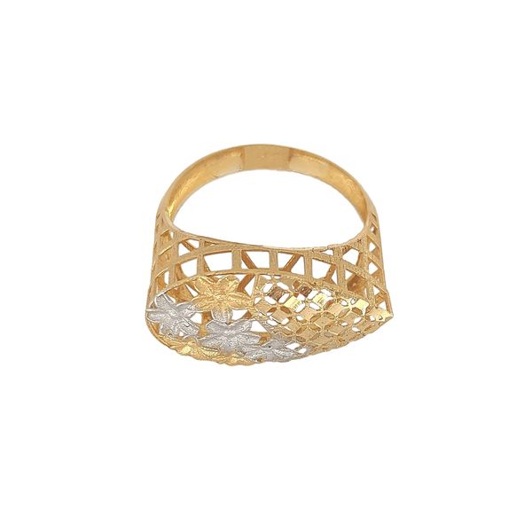 انگشتر طلا 18 عیار زنانه طلا و جواهرسازی افرا مدل گل کد 200