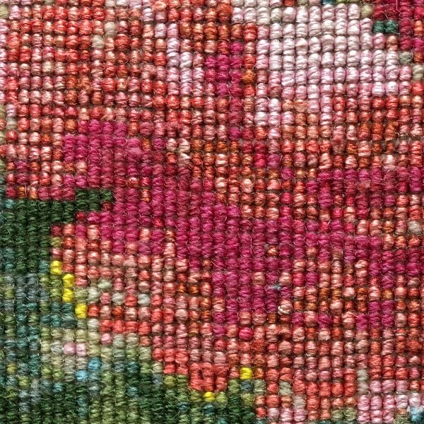 تابلو فرش دستباف فرش نقاش پور مدل  گل و مزین به آیة الکرسی