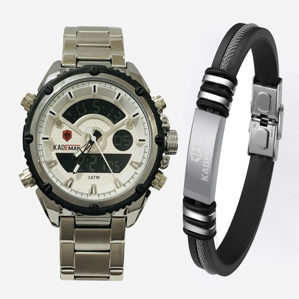 ست ساعت مچی دیجیتال و دستبند مردانه کیدمن مدل k6126