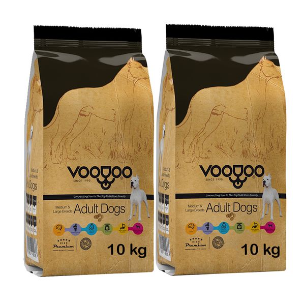  غذای خشک سگ وودو مدل ژرمن لارج ادلت وزن 10کیلوگرم بسته 2 عددی