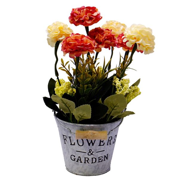 گلدان به همراه گل مصنوعی ایرسا مدل Bucket-3