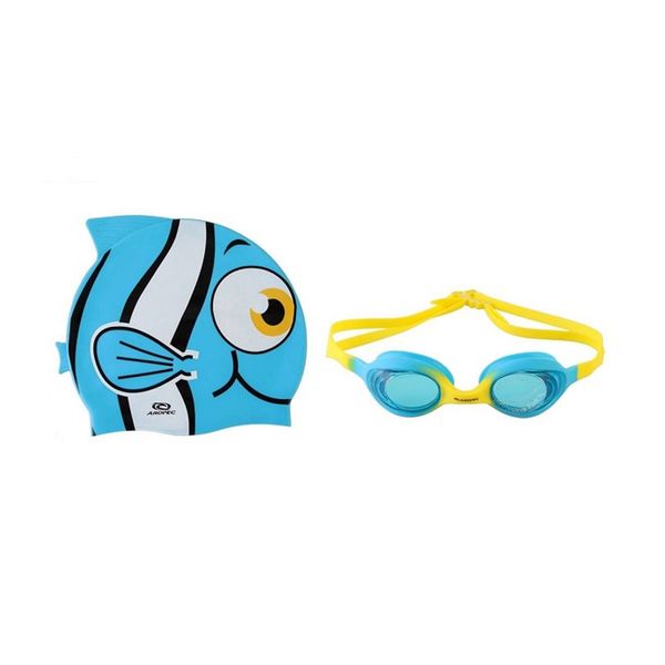 ست عینک و کلاه شنا بچگانه آروپک مدل Swim Combo Set Blue سایز 2