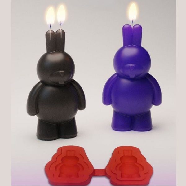 قالب شمع مدل خرگوش ایستاده سه بعدی