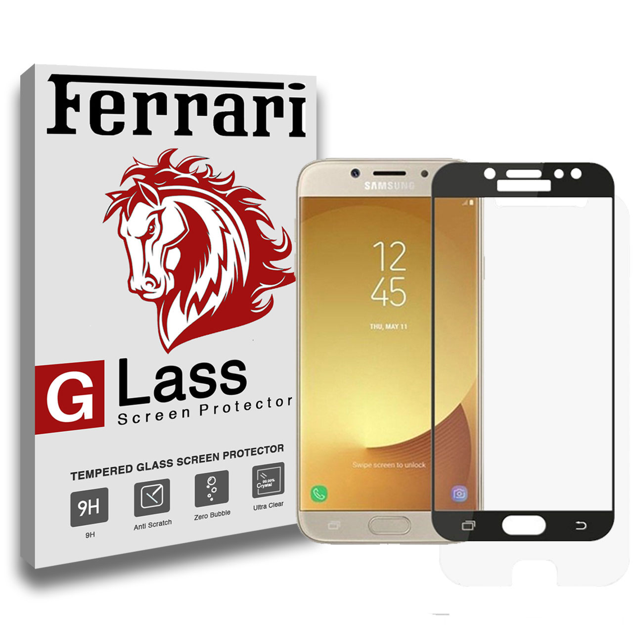 محافظ صفحه نمایش شیشه ای 5D فراری مدل Full Adhesive مناسب برای گوشی سامسونگ Galaxy J5 Pro