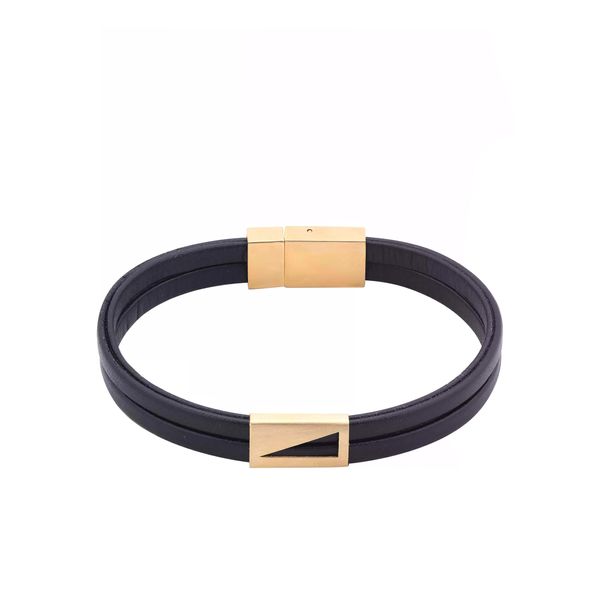 دستبند طلا 18 عیار مردانه گالری روبی مدل مثلث مینیمال