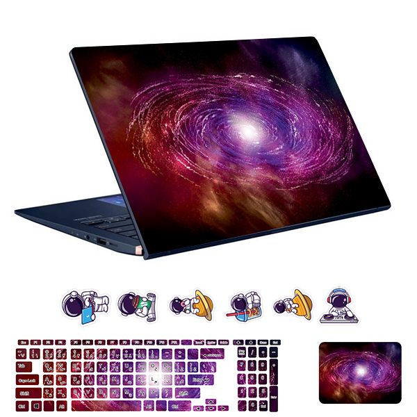 استیکر لپ تاپ توییجین و موییجین طرح Space  کد 171 مناسب برای لپ تاپ 15.6 اینچ به همراه برچسب حروف فارسی کیبورد