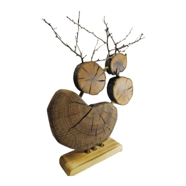 گلدان چوبی مدل تنه درخت کد 007