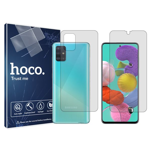 محافظ صفحه نمایش شفاف  هوکو مدل HyGEL مناسب برای گوشی موبایل سامسونگ Galaxy A51 به همراه محافظ پشت گوشی