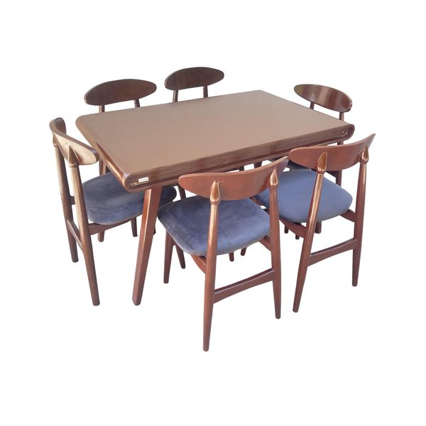 میز و صندلی ناهارخوری 6 نفره گالری چوب آشنایی مدل Gh-Van-Rad6-862