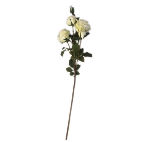 گل مصنوعی خانه سفید مدل رز 75 سانتی‌متری