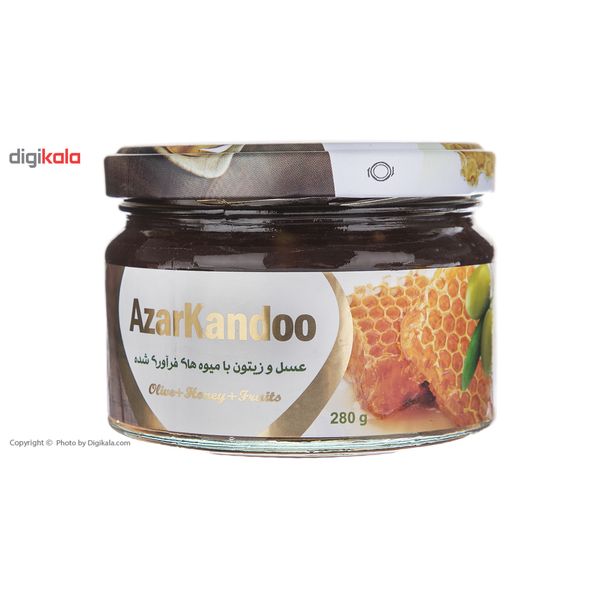 عسل و زیتون با میوه های فرآوری شده آذرکندو - 280 گرم