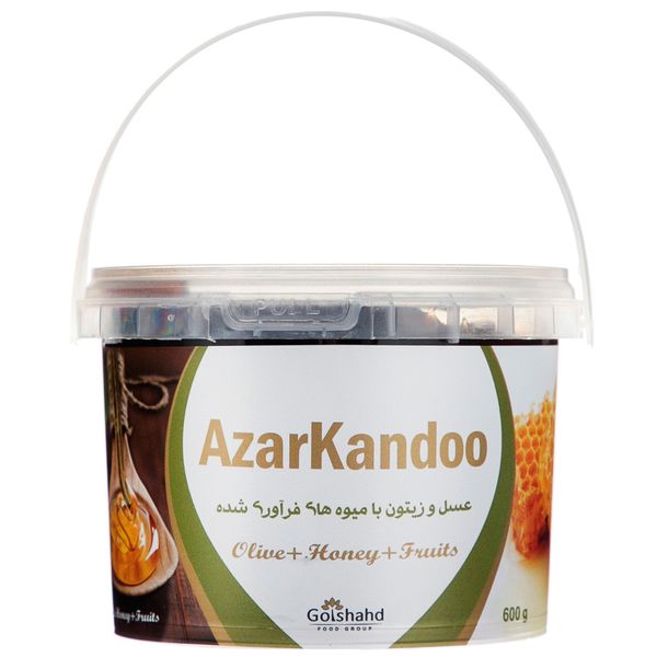 عسل و زیتون با میوه های فرآوری شده آذرکندو - 600 گرم