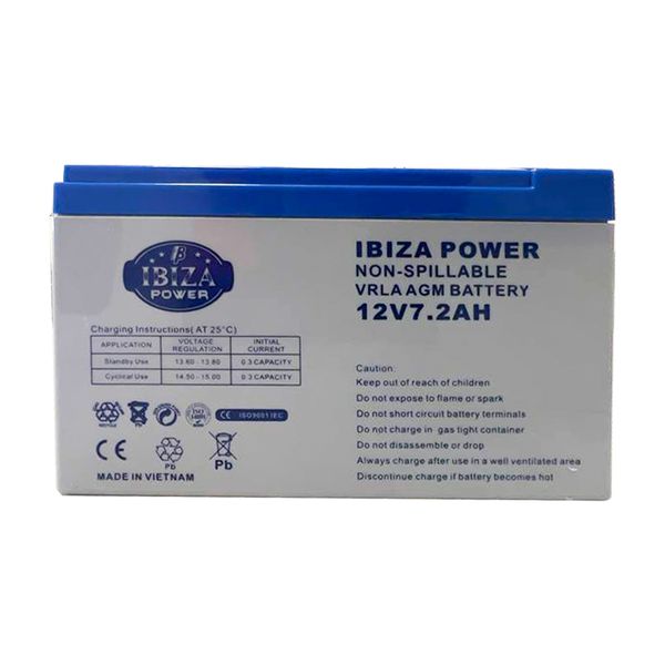 باتری یو پی اس 12 ولت 7.2 آمپر ساعت ایبیزا مدل IBZ 12-7.2