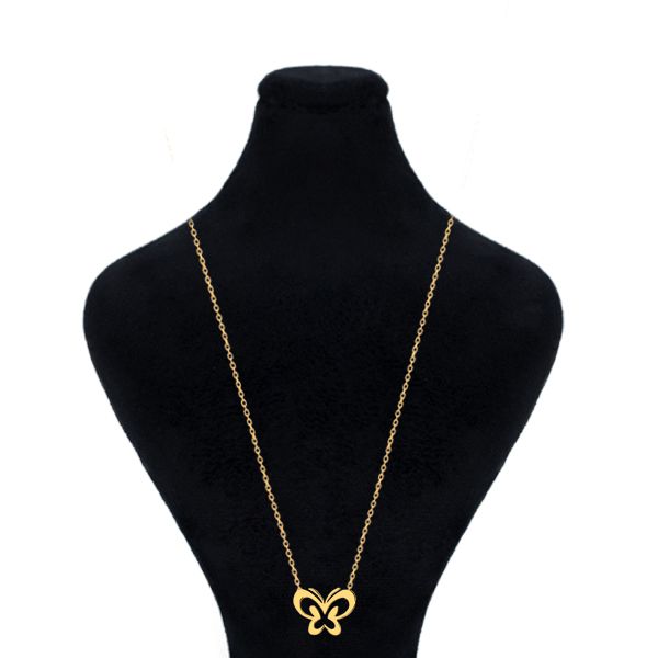 گردنبند طلا 18 عیار زنانه ماوی گالری مدل شاپرک لیزری