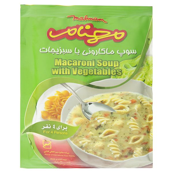 سوپ ماکارونی با سبزیجات مهنام 75 گرم