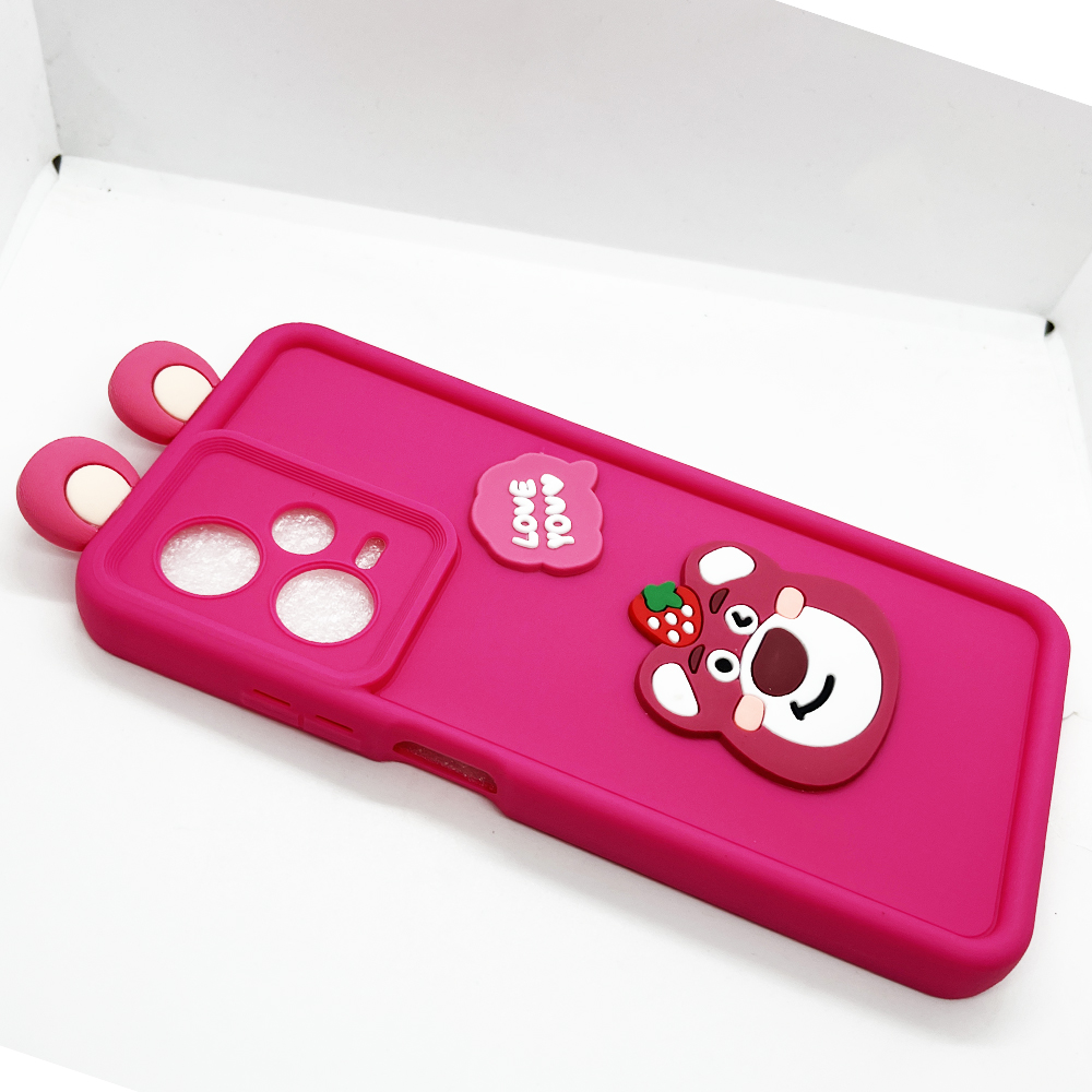کاور قاب ناب مدل سولید عروسکی طرح خرس مناسب برای گوشی موبایل شیائومی Redmi Note 12 5G / Poco X5
