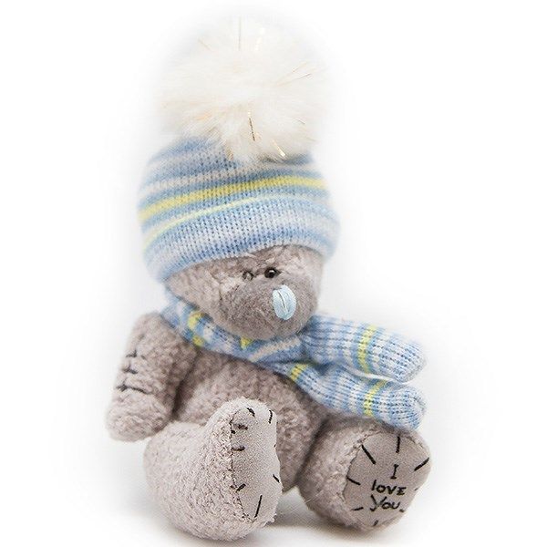 عروسک خرس سرمایی با کلاه و شال گردن می تو یو سایز 1