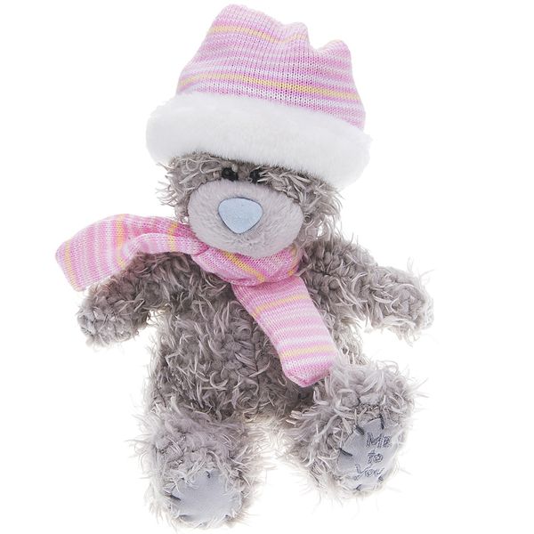 عروسک می تو یو مدل خرس با شال و کلاه سایز کوچک