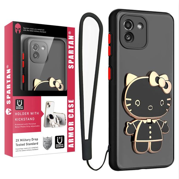 کاور اسپارتان مدل MBC Kitty مناسب برای گوشی موبایل سامسونگ Galaxy A03 به همراه بند نگهدارنده