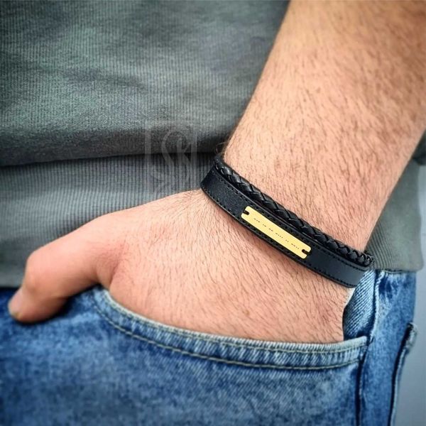 دستبند طلا 18 عیار مردانه لیردا مدل اسم کامبیز 6777
