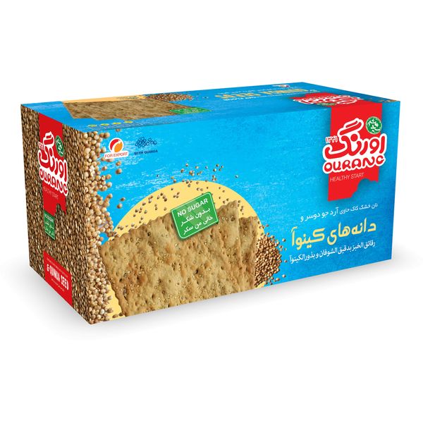 نان بیسکوئیت سنتی بادانه کینوآ اورنگ - 380 گرم