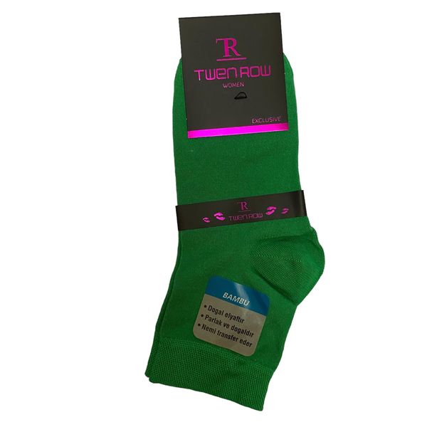 جوراب ساق بلند زنانه تونرو مدل بامبو رنگ سبز تیره