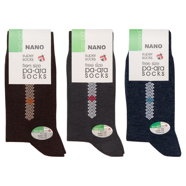 جوراب مردانه پاآرا مدل نانو 30 کد 1031 مجموعه 3 عددی