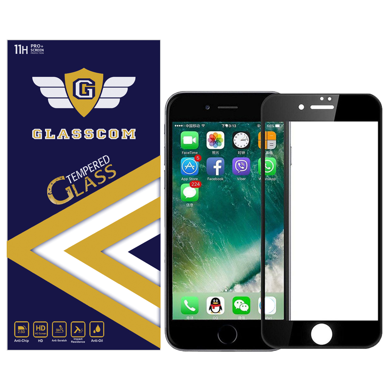 محافظ صفحه نمایش گلس کام مدل GC-7 مناسب برای گوشی موبایل اپل iPhone 7