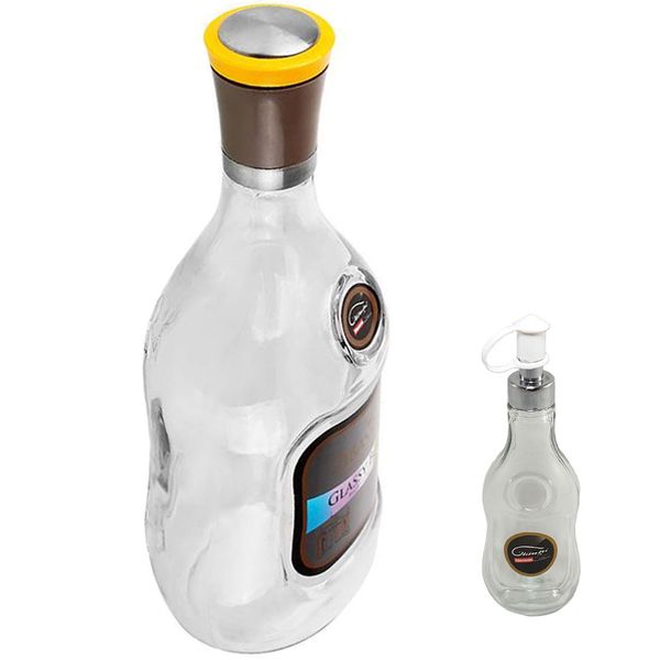 بطری آب زیباسازان مدل GLASSY BOTTLE به همراه یک آبلیمو خوری