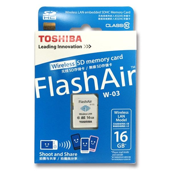 کارت حافظه SDHC توشیبا مدل Flash Air 16GB W-03 SD-R016GR7AL03ACH کلاس 10 ظرفیت 16 گیگابایت